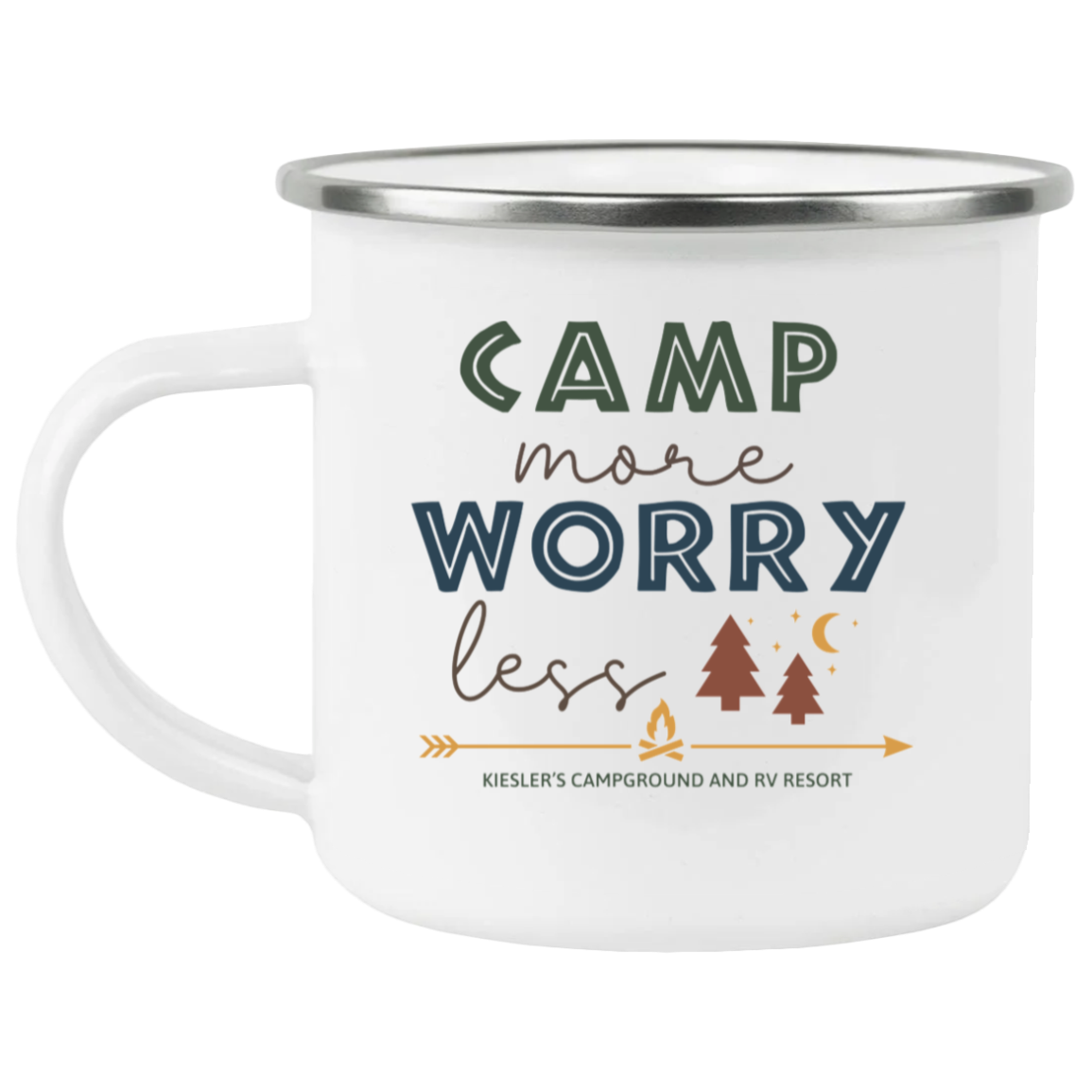 Kiesler's Camp More, Worry Less 12oz Enamel Mug