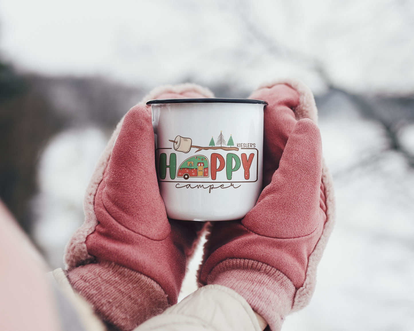 Kiesler's Happy Camper 12oz Enamel Mug