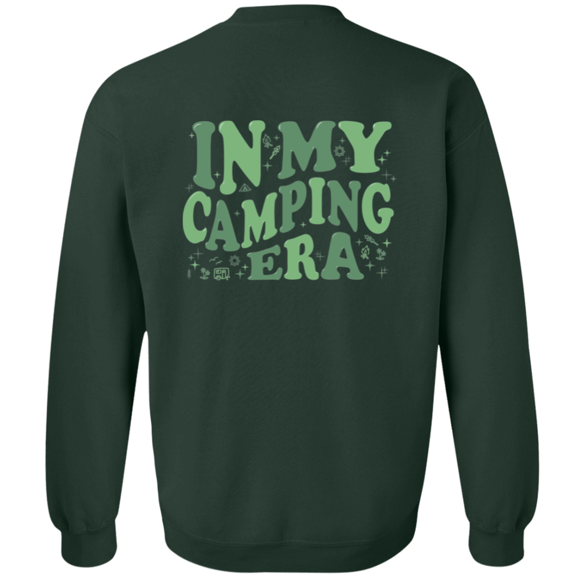 In My Camping Era Crewneck Sweatshirt – Green Camping Design