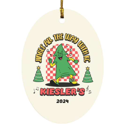 Jingle All the Way with KC 2024 Ornament – Dancing Kiesler's Mascot
