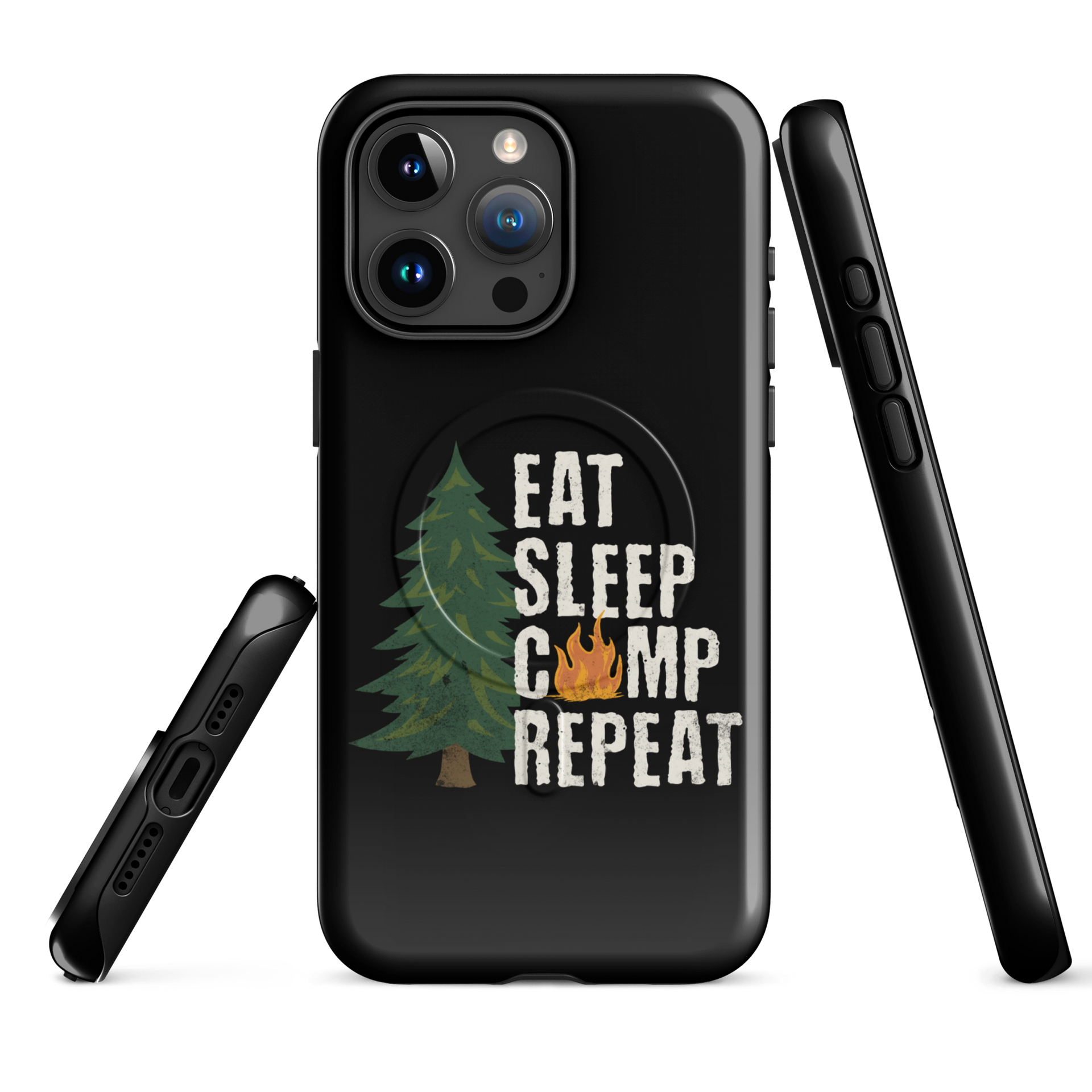 Eat, Sleep, Camp, Repeat MagSafe® iPhone Tough Case – Camping