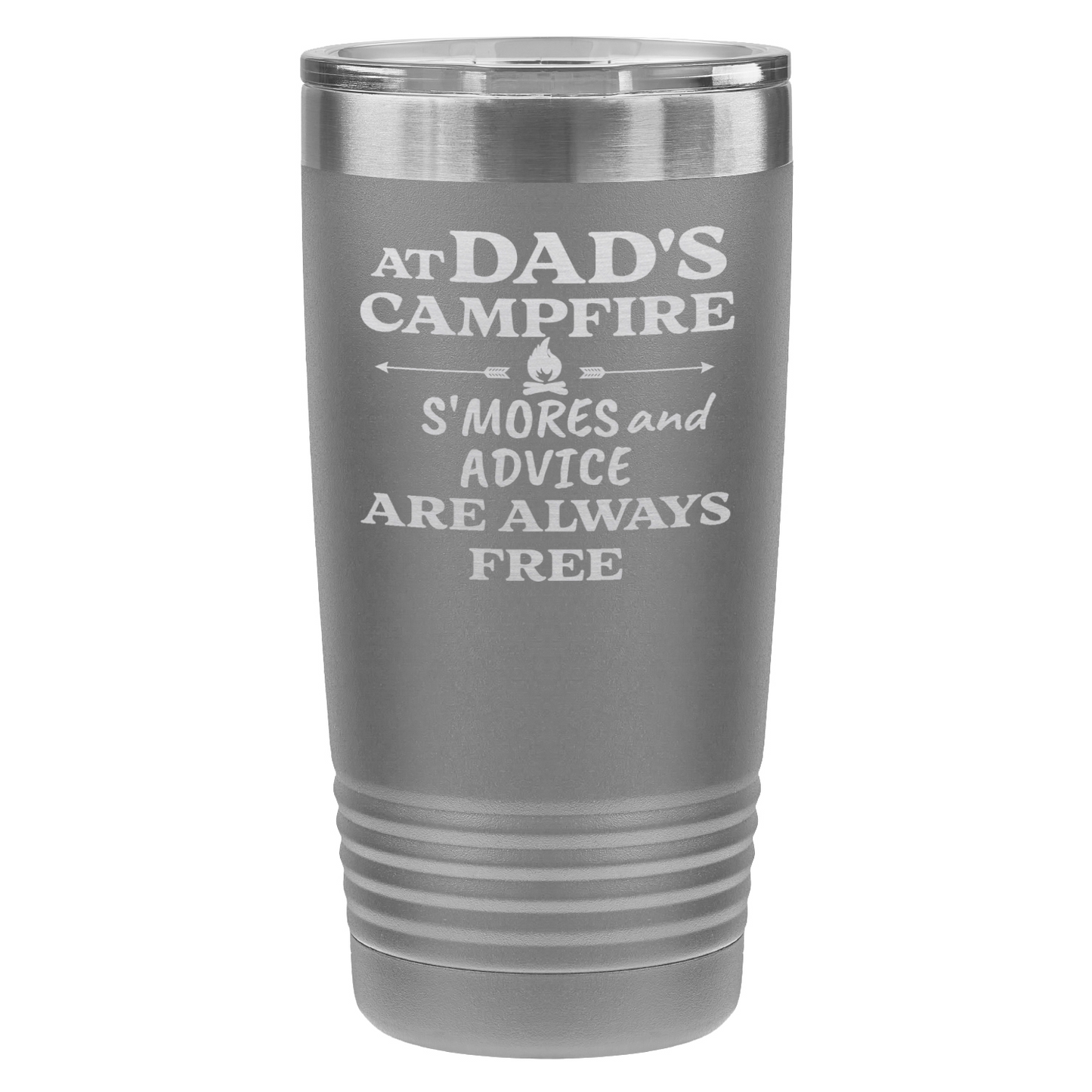 At Dad’s Campfire Tumbler – Custom Laser Engraved 20oz Polar Camel Drinkware
