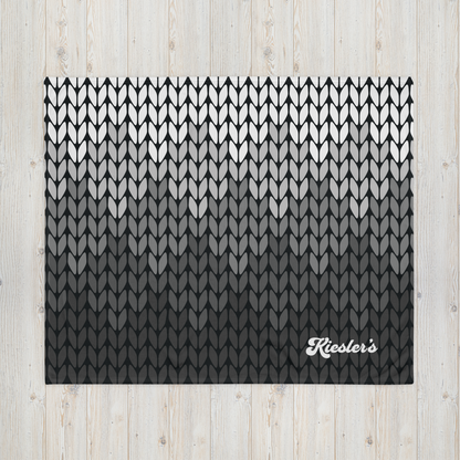 Kiesler’s Black Faux Knit Pattern Throw Blanket – Soft Silk Touch