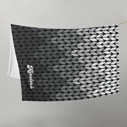 Kiesler’s Black Faux Knit Pattern Throw Blanket – Soft Silk Touch
