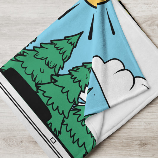 Summer Santa Camping Throw Blanket – Fun Holiday Design